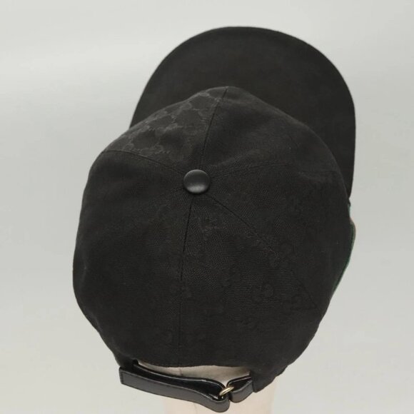 GUCCI Web Sherry Line Hat XL Black Green Red 200035 Auth ar13585 - Picture 3 of 13